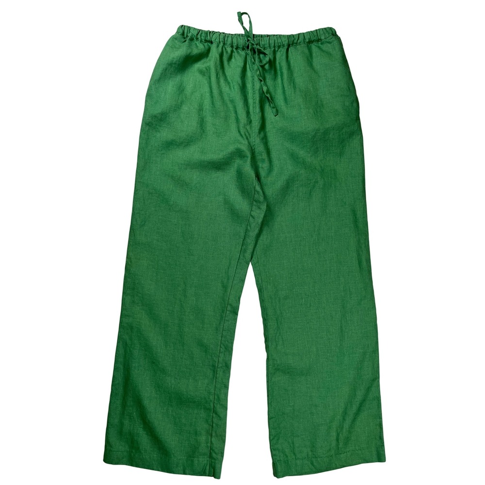 Nation LTD Linen Wide Leg Pants Women Medium Green Quiet Luxury Summer‎ Portugal